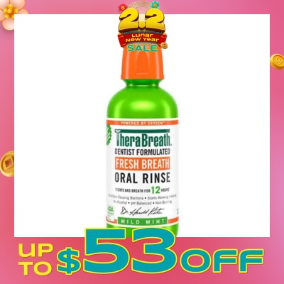 THERABREATH Dentist Formulated Fresh Breath Oral Rinse Mild Mint (Alcohol-Free) 473ml