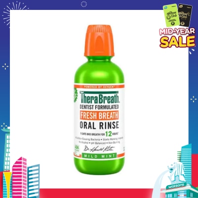 THERABREATH Dentist Formulated Fresh Breath Oral Rinse Mild Mint (Alcohol-Free) 473ml