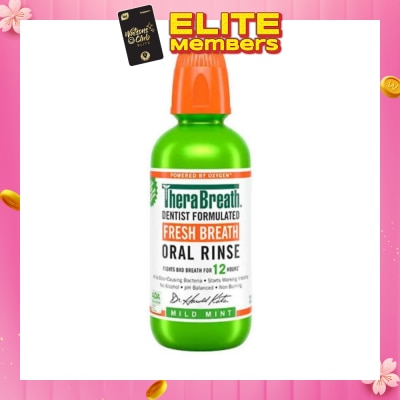 THERABREATH Dentist Formulated Fresh Breath Oral Rinse Mild Mint (Alcohol-Free) 473ml