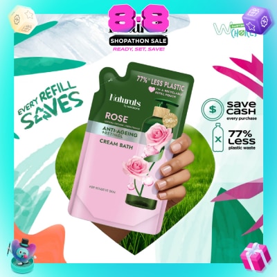 NATURALS BY WATSONS - Rose + Retinol Anti-Ageing Cream Bath Refill Pack 450ml