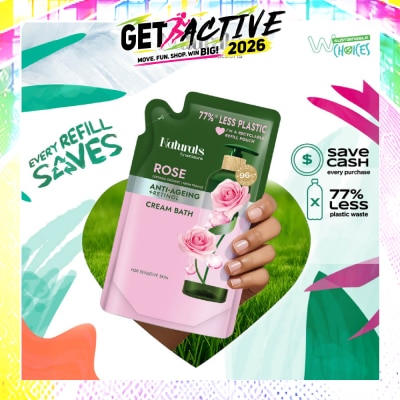 NATURALS BY WATSONS - Rose + Retinol Anti-Ageing Cream Bath Refill Pack 450ml image