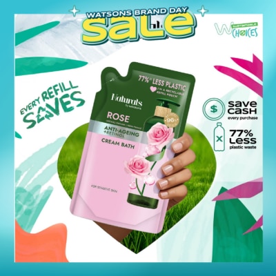 NATURALS BY WATSONS - Rose + Retinol Anti-Ageing Cream Bath Refill Pack 450ml