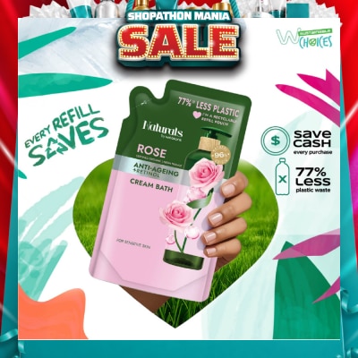 NATURALS BY WATSONS - Rose + Retinol Anti-Ageing Cream Bath Refill Pack 450ml