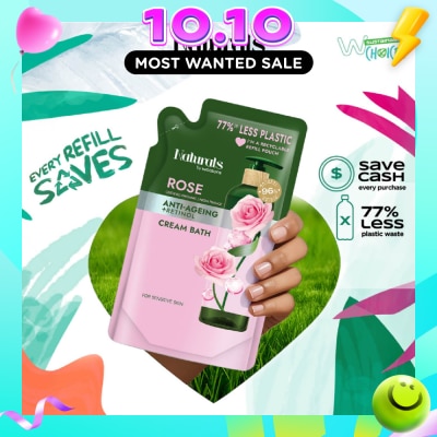 NATURALS BY WATSONS Rose + Retinol Anti Ageing Cream Bath Refill Pack 450ml image