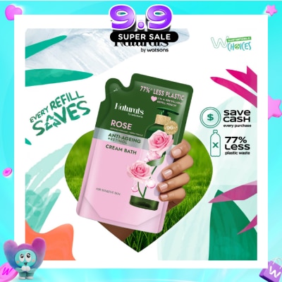 NATURALS BY WATSONS - Rose + Retinol Anti-Ageing Cream Bath Refill Pack 450ml image