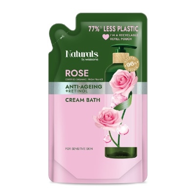 NATURALS BY WATSONS Rose + Retinol Anti-Ageing Cream Bath Refill Pack 450ml