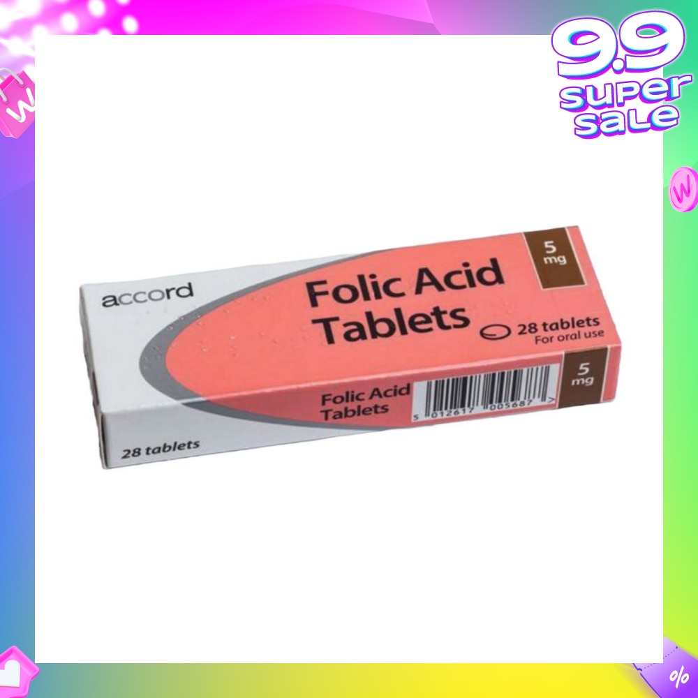 Folic Acid 5mg Tablet (To Support The Formation Of Red Blood Cells & Helps Improve Low Folate Levels) 28s