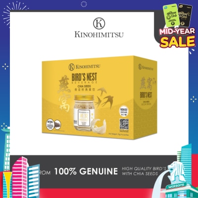 KINOHIMITSU Bird's Nest Beverage With Chia Seeds Bottle (For Heightened Immunity, Age-Defying Radiance & Skin Protection) 75g x 6s