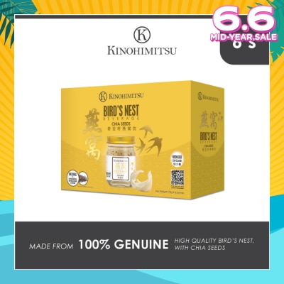 KINOHIMITSU Bird's Nest Beverage With Chia Seeds Bottle (For Heightened Immunity, Age-Defying Radiance & Skin Protection) 75g x 6s
