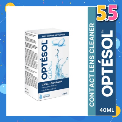 OPTESOL Clean Contact Lens Cleaner For Hard & Soft Lenses (To Remove Protein & Lipids) 40ml
