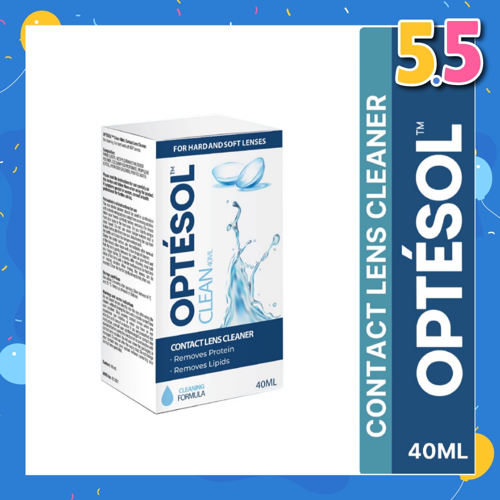 Clean Contact Lens Cleaner For Hard & Soft Lenses (To Remove Protein & Lipids) 40ml