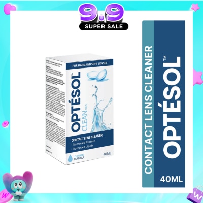 OPTESOL - Clean Contact Lens Cleaner For Hard & Soft Lenses (To Remove Protein & Lipids) 40ml (Expiry: Jun`2027) image