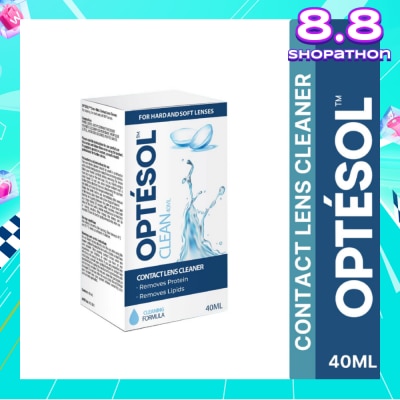 OPTESOL Clean Contact Lens Cleaner For Hard & Soft Lenses (To Remove Protein & Lipids) 40ml