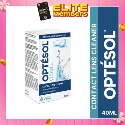 OPTESOL Clean Contact Lens Cleaner For Hard & Soft Lenses (To Remove Protein & Lipids) 40ml