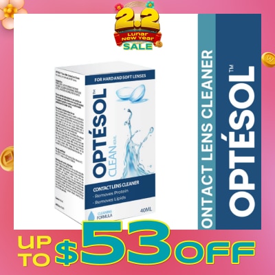 OPTESOL Clean Contact Lens Cleaner For Hard & Soft Lenses (To Remove Protein & Lipids) 40ml