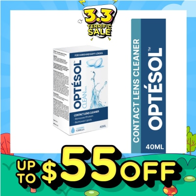 OPTESOL Clean Contact Lens Cleaner For Hard & Soft Lenses (To Remove Protein & Lipids) 40ml