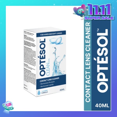 OPTESOL Clean Contact Lens Cleaner For Hard & Soft Lenses (To Remove Protein & Lipids) 40ml