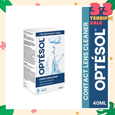 OPTESOL Clean Contact Lens Cleaner For Hard & Soft Lenses (To Remove Protein & Lipids) 40ml