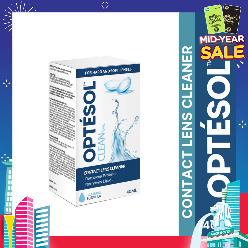 Clean Contact Lens Cleaner For Hard & Soft Lenses (To Remove Protein & Lipids) 40ml