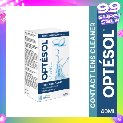 OPTESOL Clean Contact Lens Cleaner For Hard & Soft Lenses (To Remove Protein & Lipids) 40ml