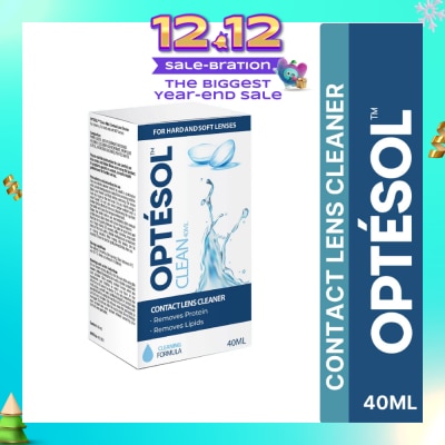 OPTESOL Clean Contact Lens Cleaner For Hard & Soft Lenses (To Remove Protein & Lipids) 40ml