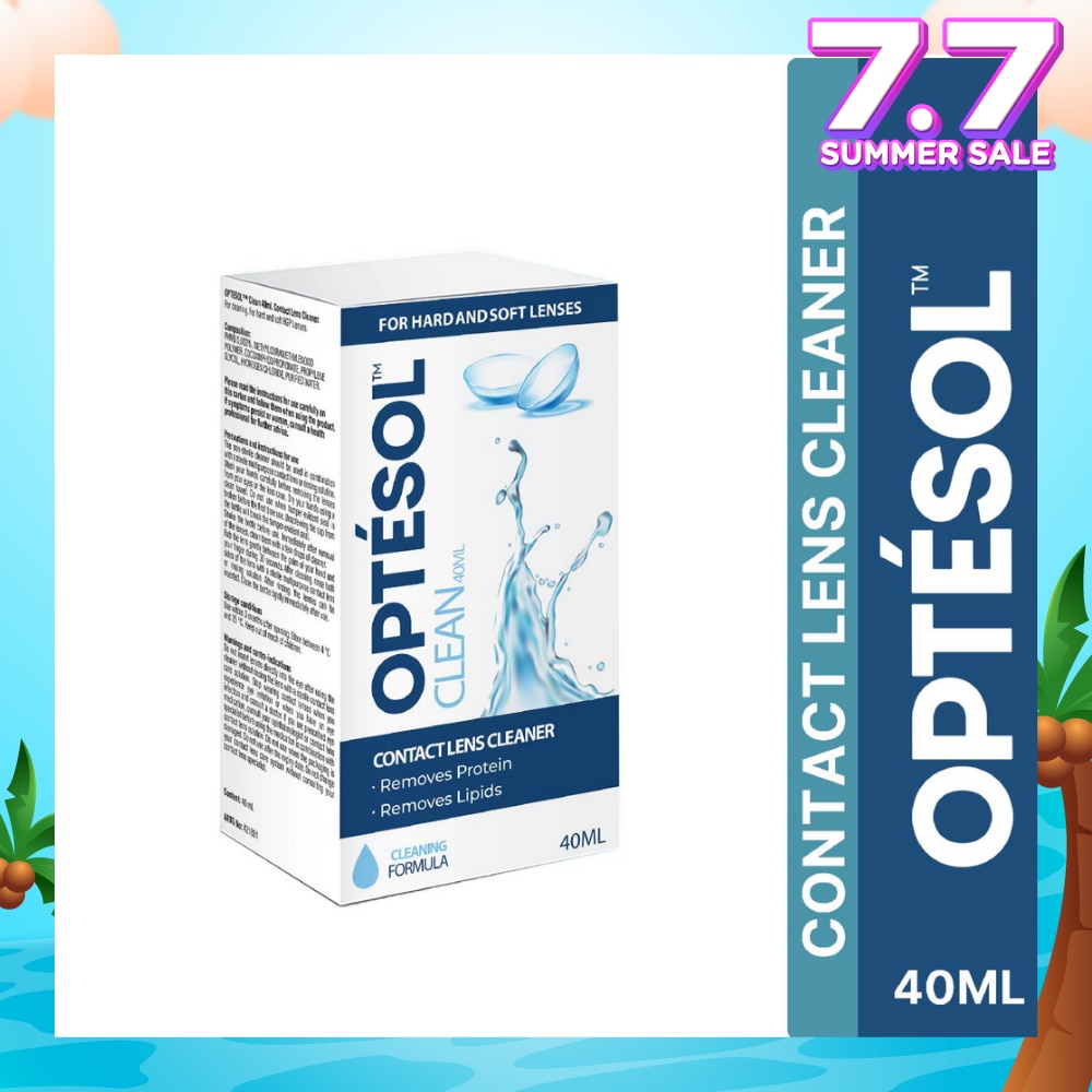 Clean Contact Lens Cleaner For Hard & Soft Lenses (To Remove Protein & Lipids) 40ml