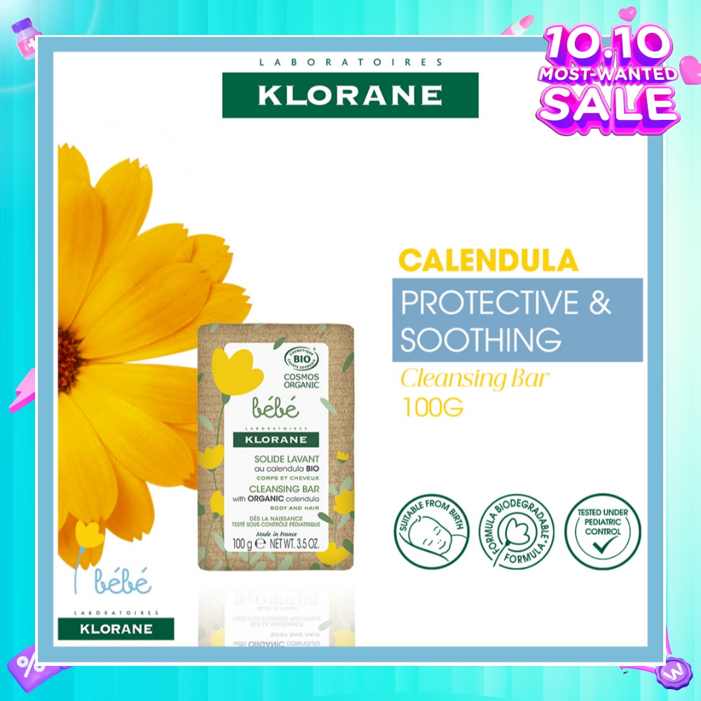 Bebe Protective & Soothing Calendula Cleansing Bar (For Body & Hair, Suitable For Baby From Birth) 100g