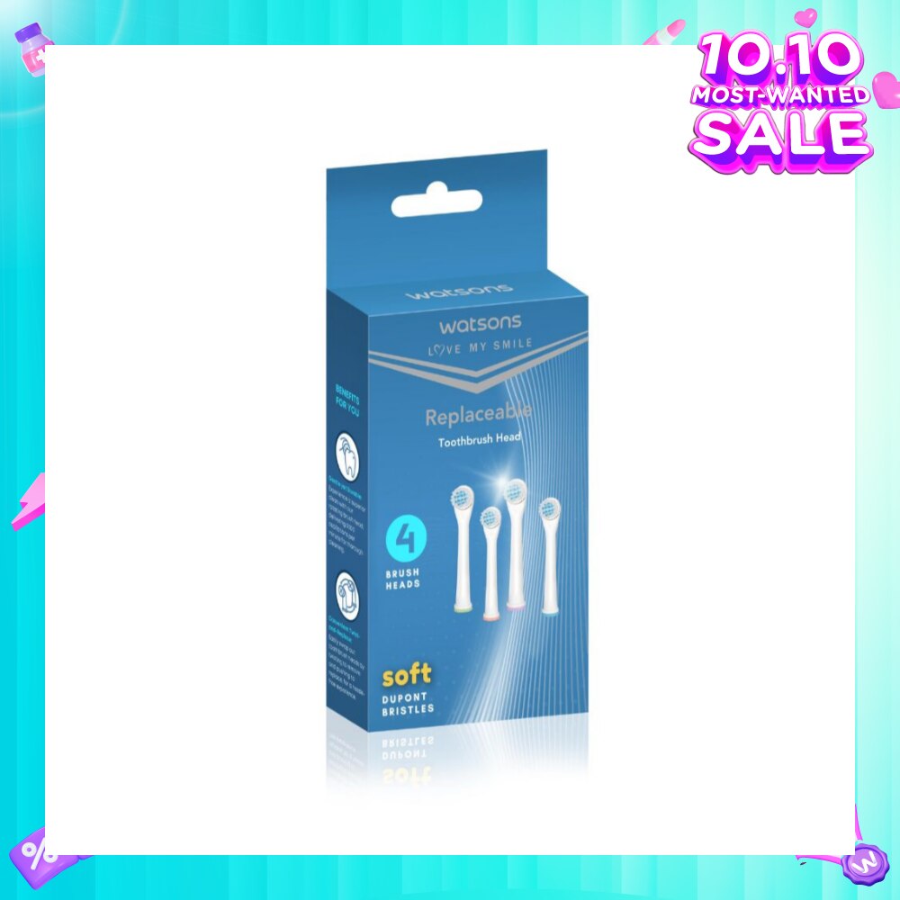 Battery Operated Toothbrush Replacement Head (Soft Dupont Bristles) 4s
