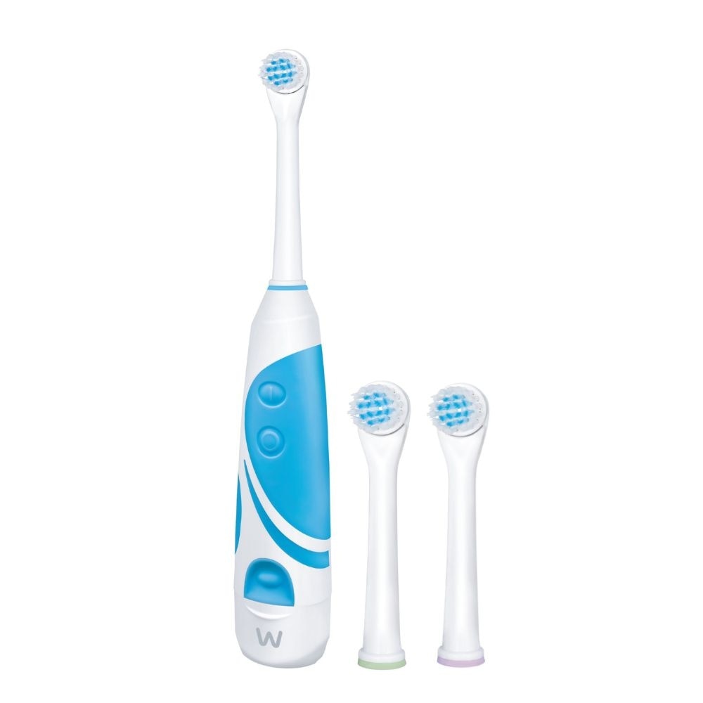 Battery Powered Electric Toothbrush (Soft Dupont Bristles) 1s & Replacement Head 2s