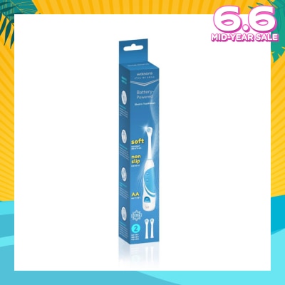 WATSONS Battery Powered Electric Toothbrush (Soft Dupont Bristles) 1s & Replacement Head 2s