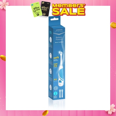 WATSONS Battery Powered Electric Toothbrush (Soft Dupont Bristles) 1s & Replacement Head 2s
