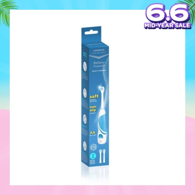 WATSONS Battery Powered Electric Toothbrush (Soft Dupont Bristles) 1s & Replacement Head 2s