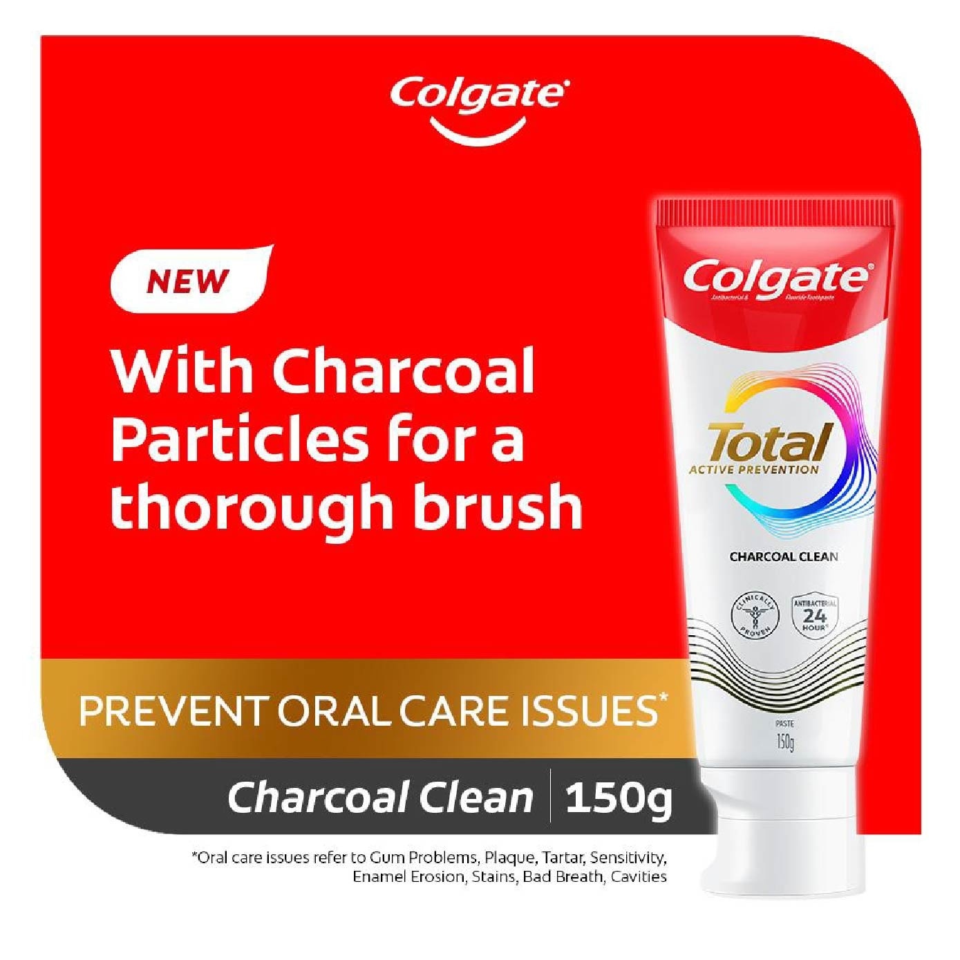 Total Active Prevention Toothpaste Charcoal Clean 150g
