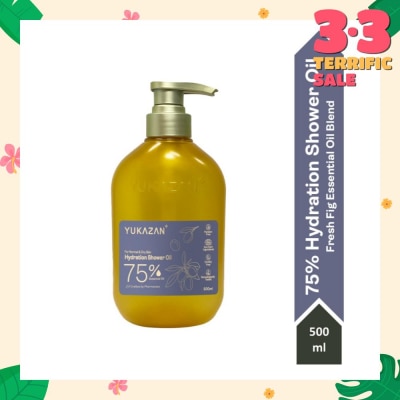 YUKAZAN 75% Hydration Fresh Fig Shower Oil (To Provide Deep Moisturization, Leaving Skin Feeling Soft & Nourished) 500ml