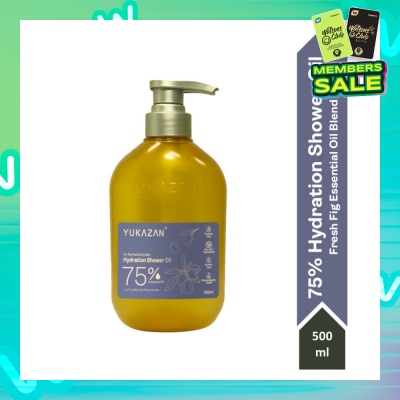 YUKAZAN 75% Hydration Fresh Fig Shower Oil (To Provide Deep Moisturization, Leaving Skin Feeling Soft & Nourished) 500ml