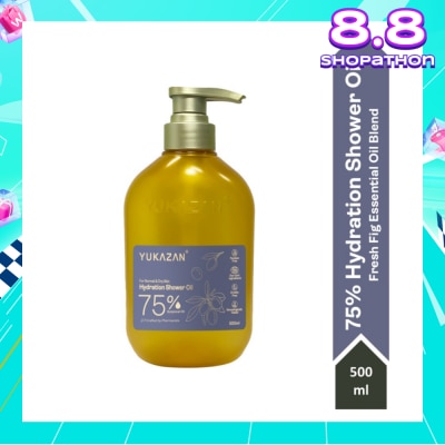 YUKAZAN 75% Hydration Fresh Fig Shower Oil (To Provide Deep Moisturization, Leaving Skin Feeling Soft & Nourished) 500ml