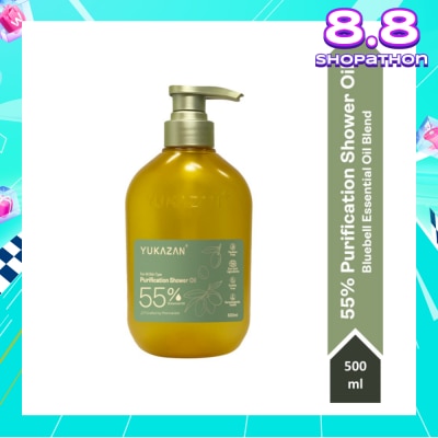 YUKAZAN 55% Purification Bluebell Shower Oil (To Maintain Healthy Skin pH Balance) 500ml
