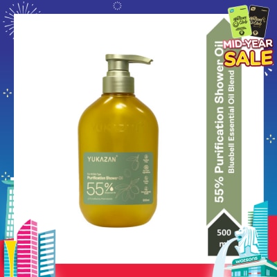 YUKAZAN 55% Purification Bluebell Shower Oil (To Maintain Healthy Skin pH Balance) 500ml