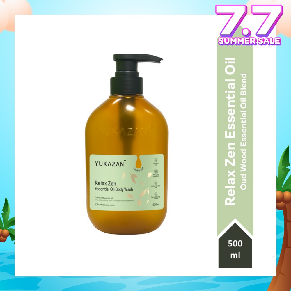 Relax Zen Essential Oil Oud Wood Body Wash (For Stress Relief & Relaxation) 500ml