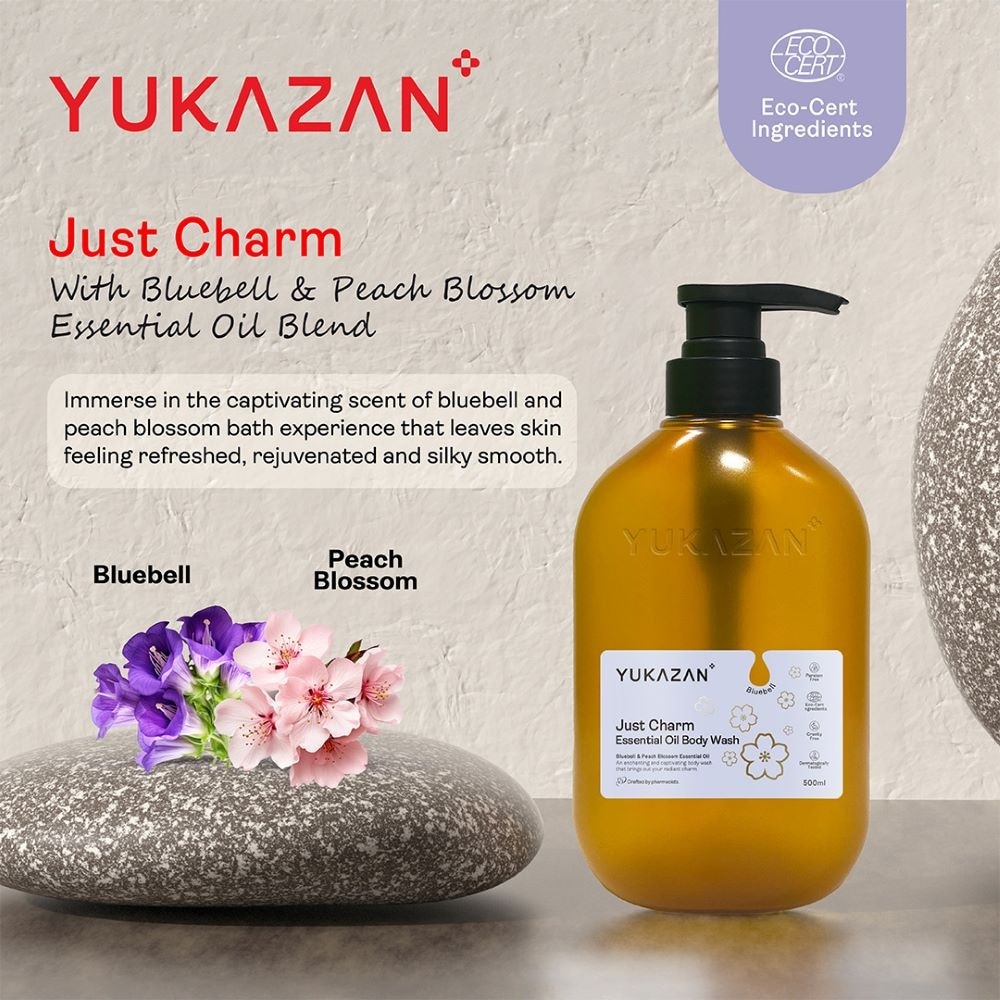 Just Charm Essential Oil Bluebell Body Wash (To Feeling Refreshed, Rejuvenated & Silky Smooth Skin) 500ml