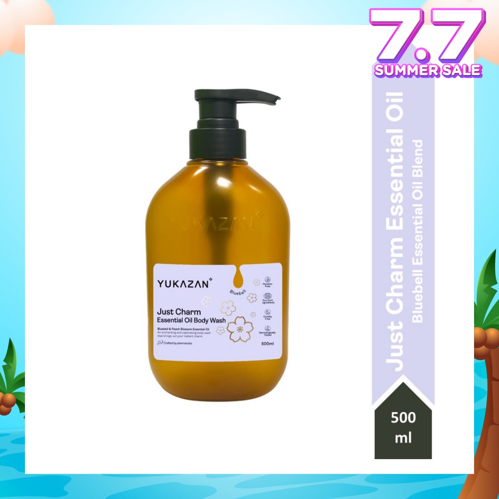Just Charm Essential Oil Bluebell Body Wash (To Feeling Refreshed, Rejuvenated & Silky Smooth Skin) 500ml