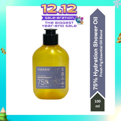 YUKAZAN 75% Hydration Fresh Fig Shower Oil (To Provide Deep Moisturization, Leaving Skin Feeling Soft & Nourished) 100ml