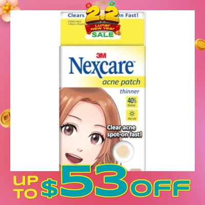 3M NEXCARE Acne Patch 40% Thinner Day Use Clear Acne Spot On Fast 30s