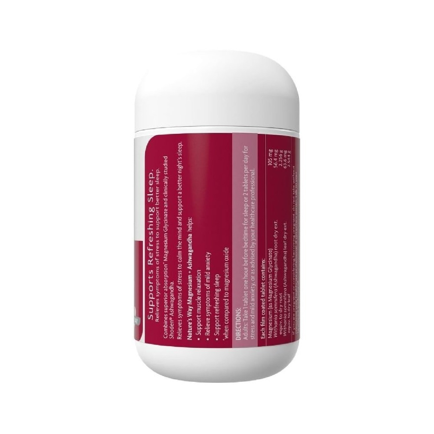 Magnesium + Ashwagandha Tablet for Calm, Relax & Sleep 50s image