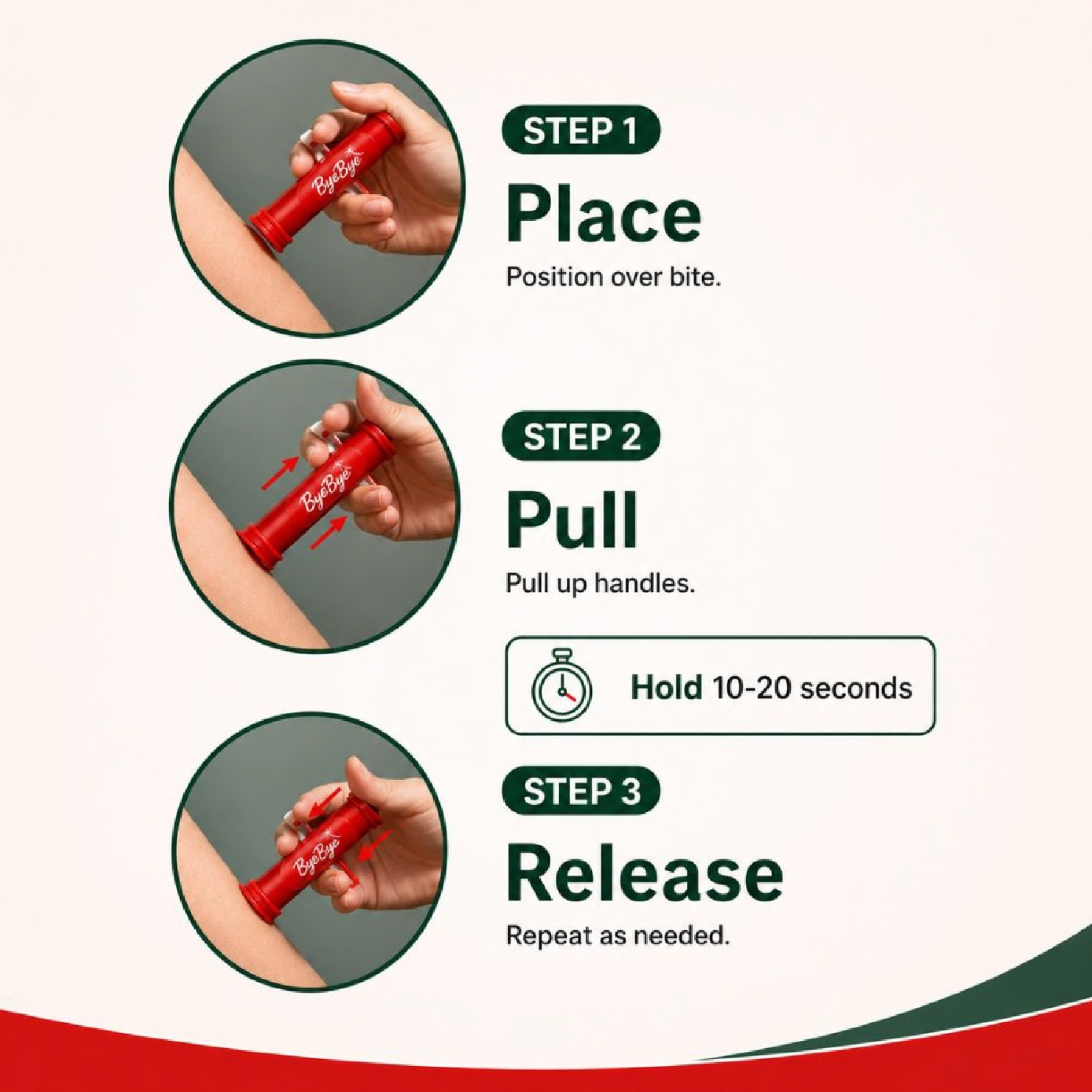 Reusable Drug-Free Insect Bite & Sting Relief Device Red 1s image