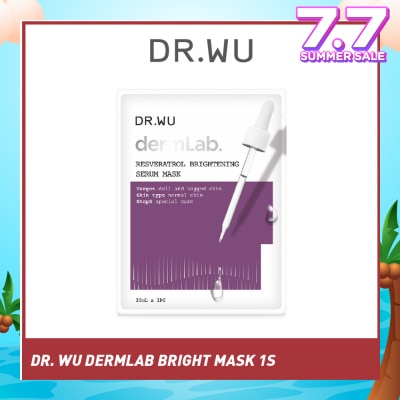 DR. WU DermLab Resveratrol Brightening Serum Sheet Mask (Suitable For Dull & Sagged Skin) 1s