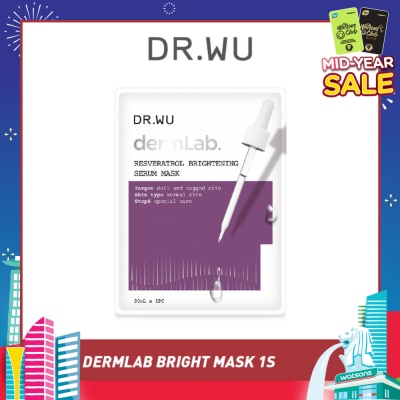 DR. WU DermLab Resveratrol Brightening Serum Sheet Mask (Suitable For Dull & Sagged Skin) 1s