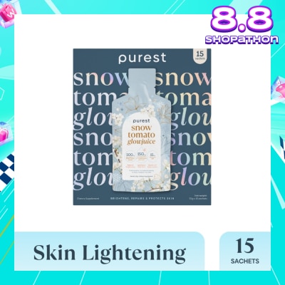 THE PUREST CO Snow Tomato Glowjuice Sachet (For Skin Whitening, Brightening & Skin Evenness) 15s