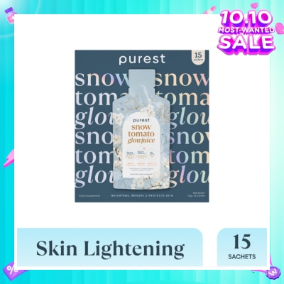 THE PUREST CO Snow Tomato Glowjuice Sachet (For Skin Whitening, Brightening & Skin Evenness) 15s