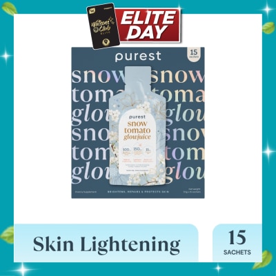 THE PUREST CO Snow Tomato Glowjuice Sachet (For Skin Whitening, Brightening & Skin Evenness) 15s (Expiry: Jul`2027) image